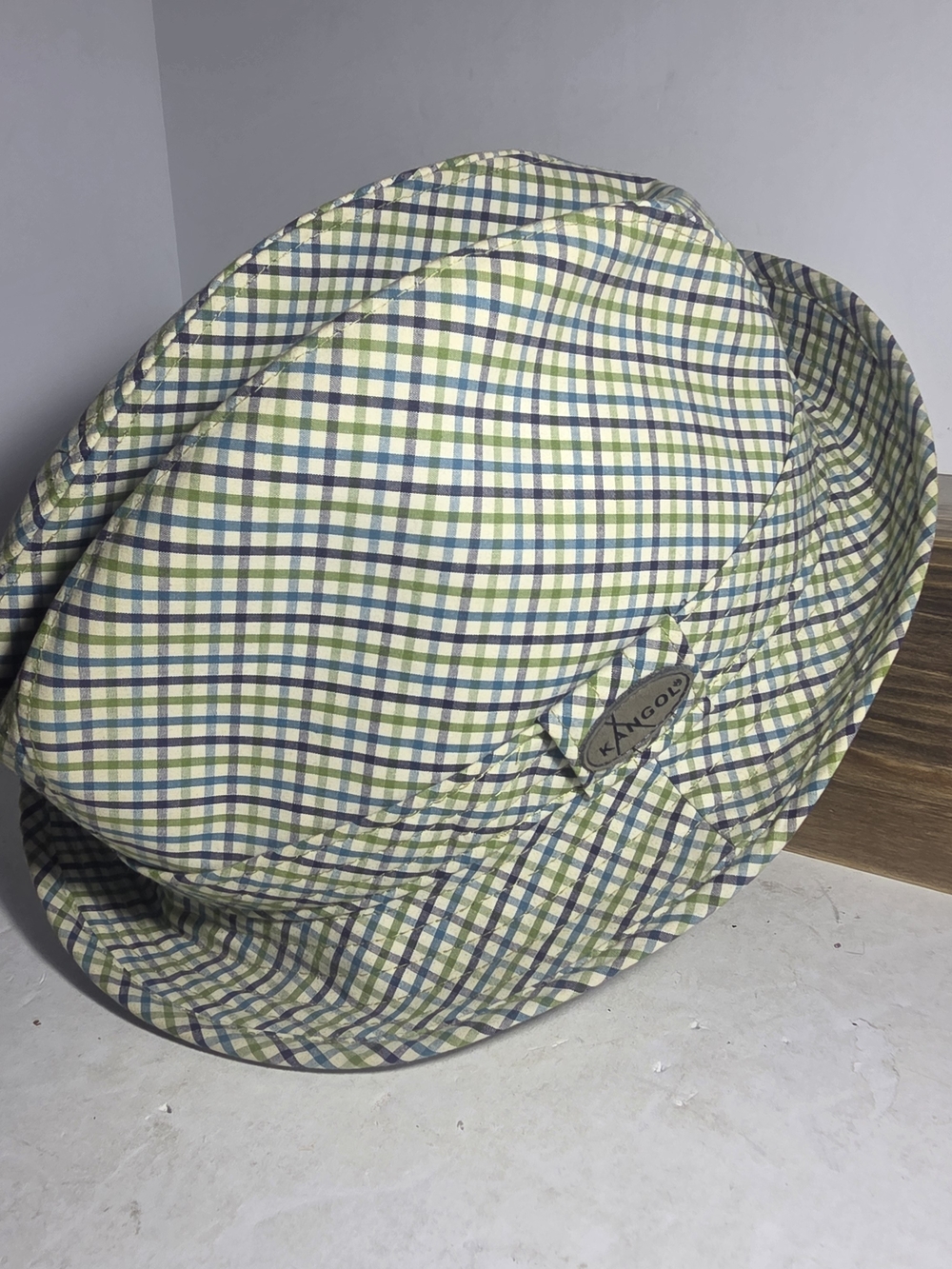 Kangol Heritage Check Player Fedora Hat XL Green Plaid Trilby